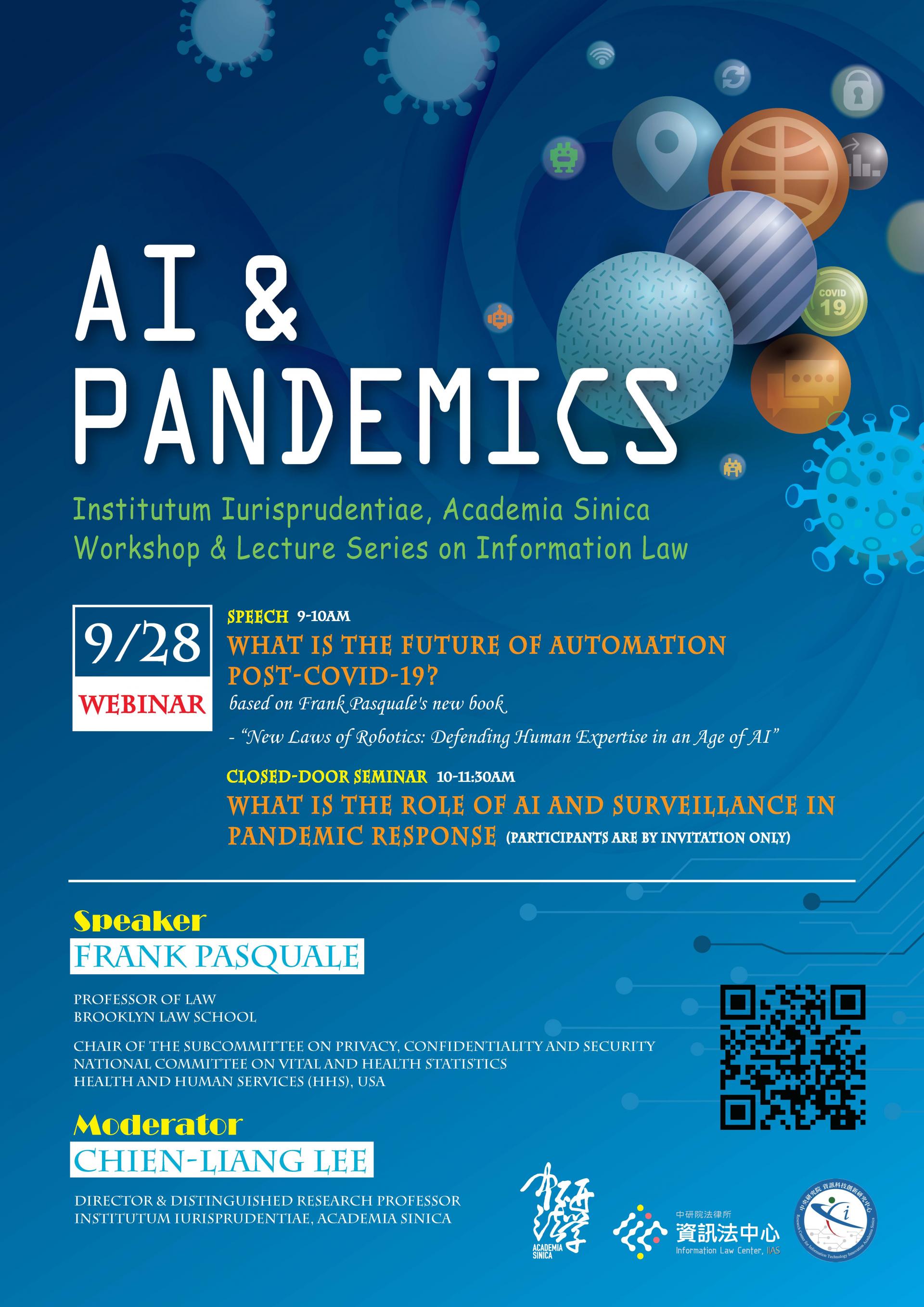 AI & PANDEMICS - Workshop & Lecture Series on Information Law with Frank Pasquale-poster